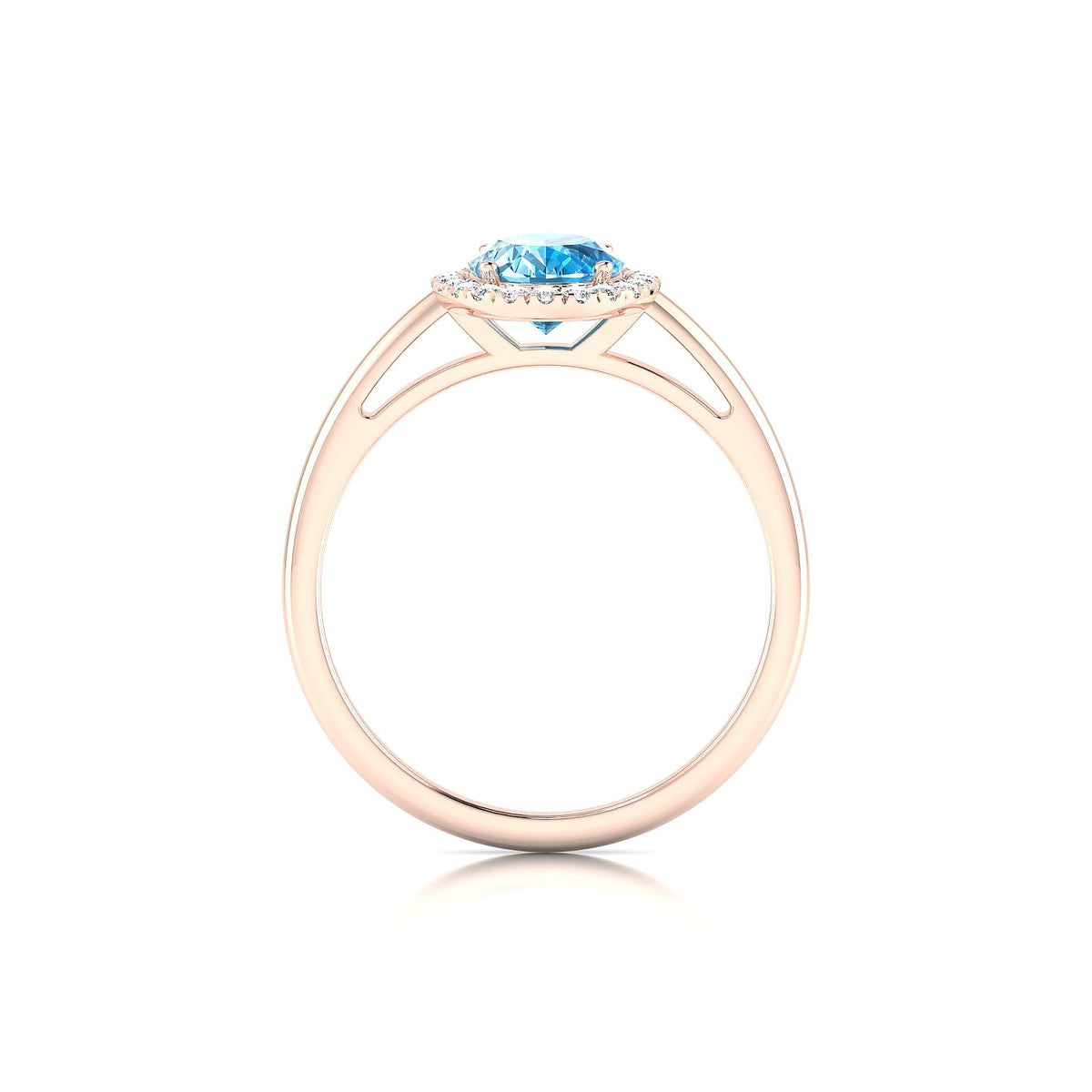 Solar | 18k Rose Gold 8 x 6 mm Oval Topaz Ring