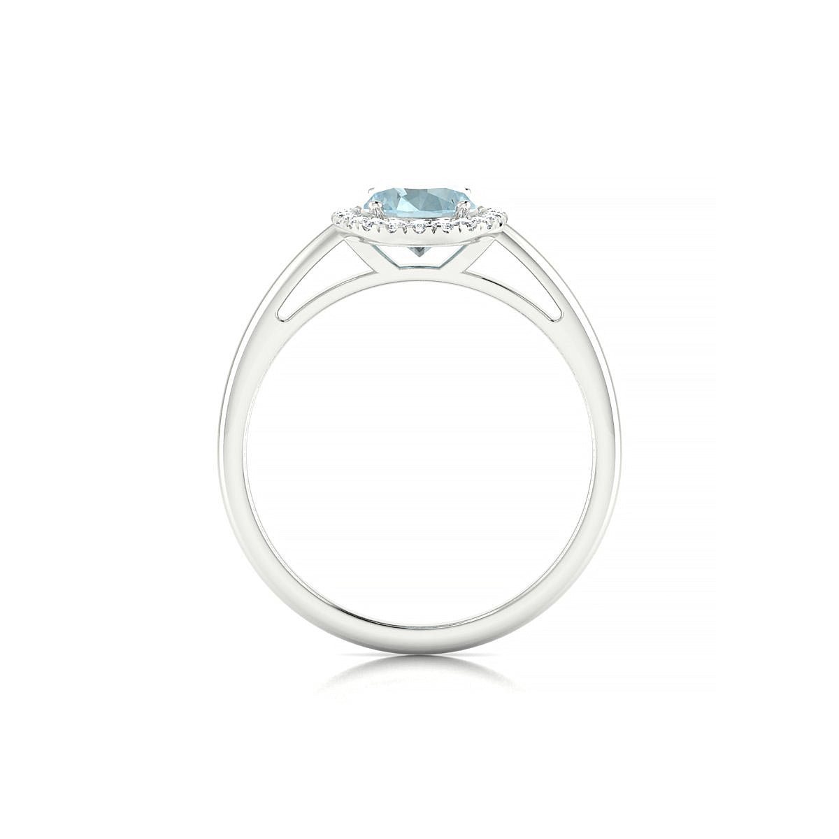 Solar | 18k White Gold 8 x 6 mm Oval Aquamarine Ring