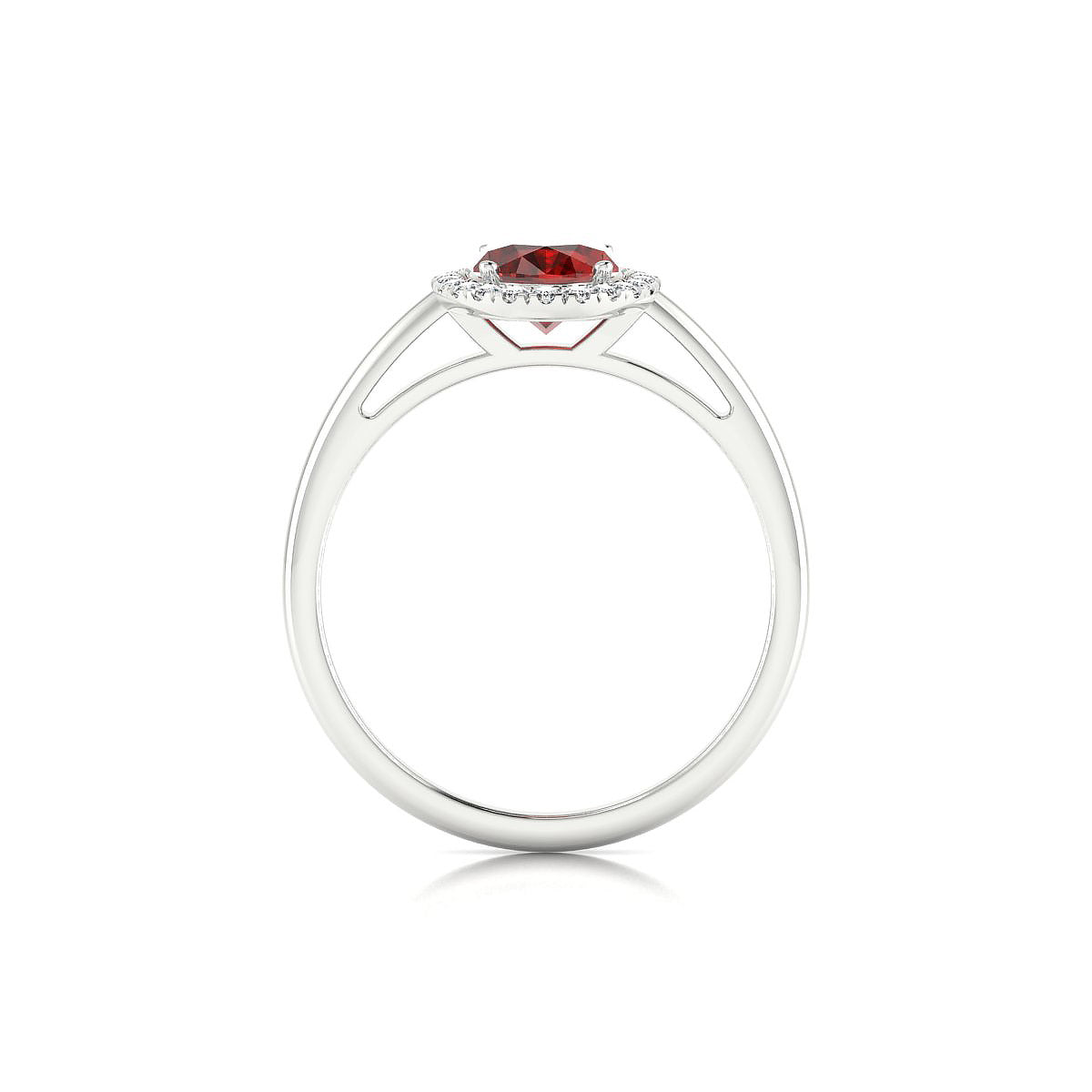 Solar | 18k White Gold 8 x 6 mm Oval Garnet Ring