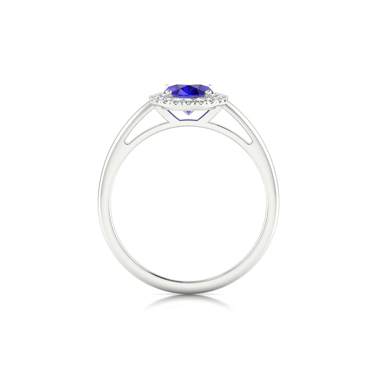 Solar | 18k White Gold 8 x 6 mm Oval Tanzanite Ring
