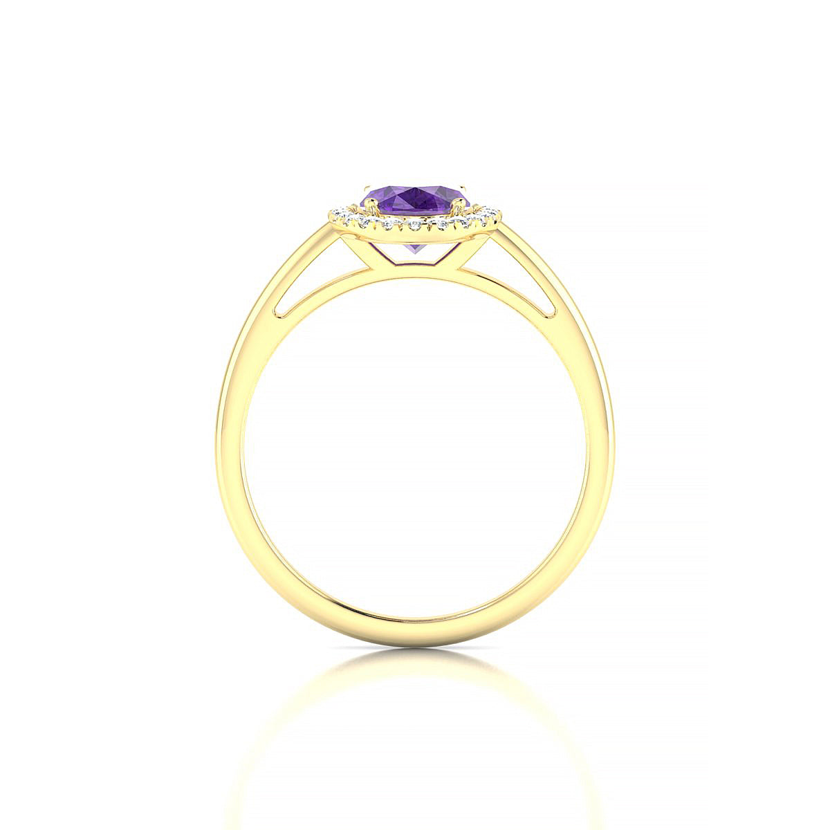 Solar | 18k Yellow Gold 8 x 6 mm Oval Amethyst Ring