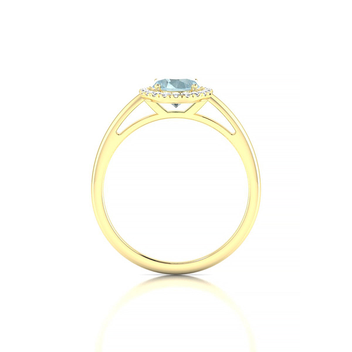 Solar | 18k Yellow Gold 8 x 6 mm Oval Aquamarine Ring