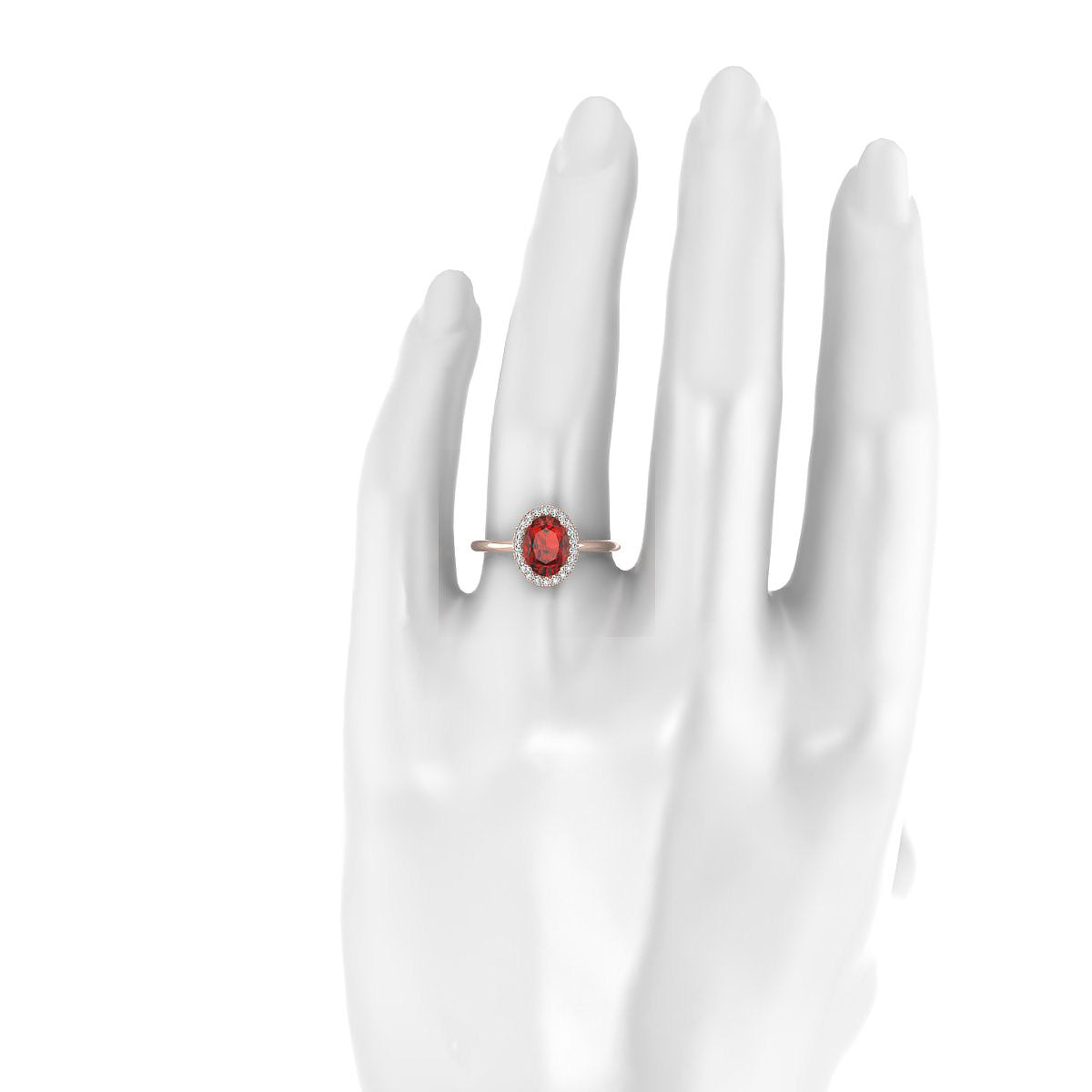 Solar | 18k Rose Gold 8 x 6 mm Oval Garnet Ring