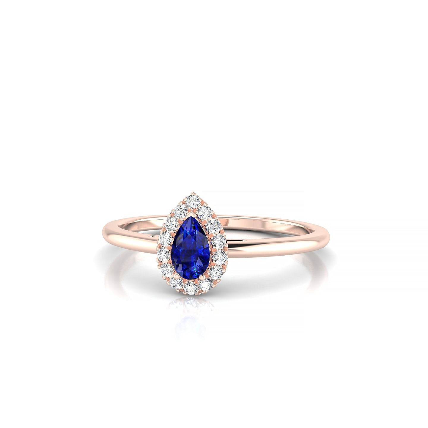 Solar | 18k Rose Gold 5 x 3 mm Pear Sapphire Ring