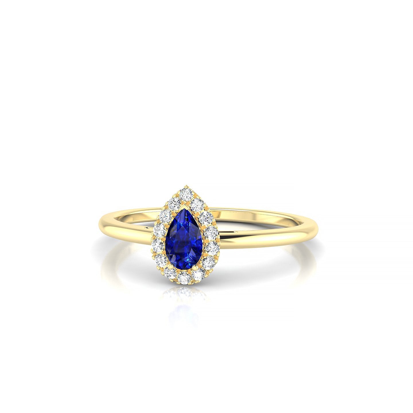 Solar | 18k Yellow Gold 5 x 3 mm Pear Sapphire Ring