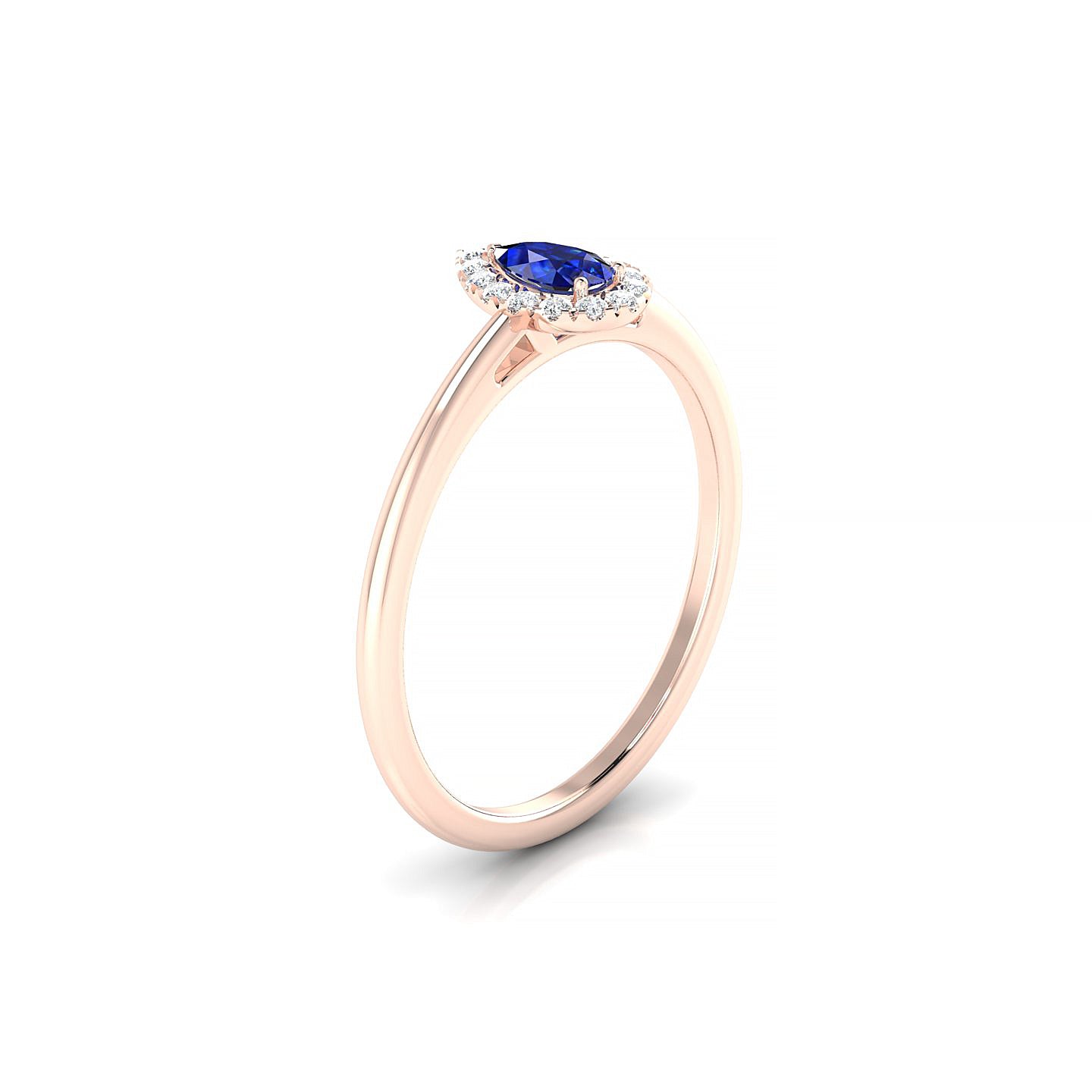 Solar | 18k Rose Gold 5 x 3 mm Pear Sapphire Ring