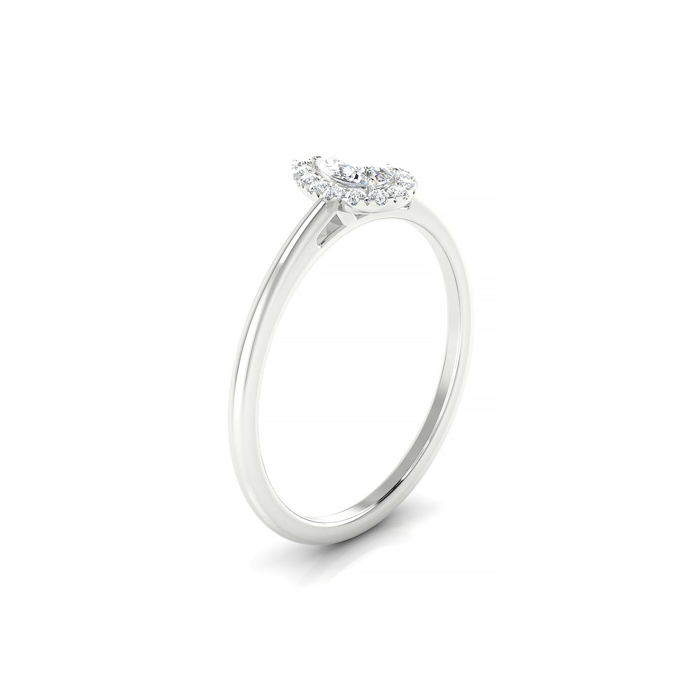 Solar | 18k White Gold 5 x 3 mm Pear Diamond Ring