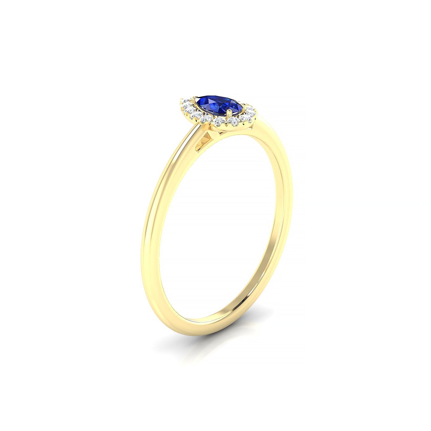 Solar | 18k Yellow Gold 5 x 3 mm Pear Sapphire Ring