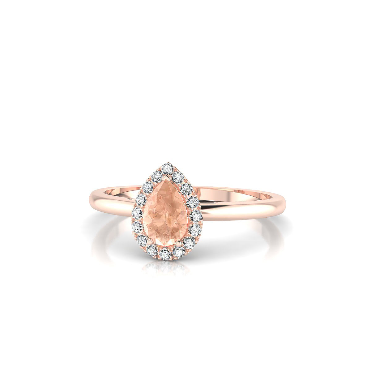 Solar | 18k Rose Gold 6 x 4 mm Pear Morganite Ring