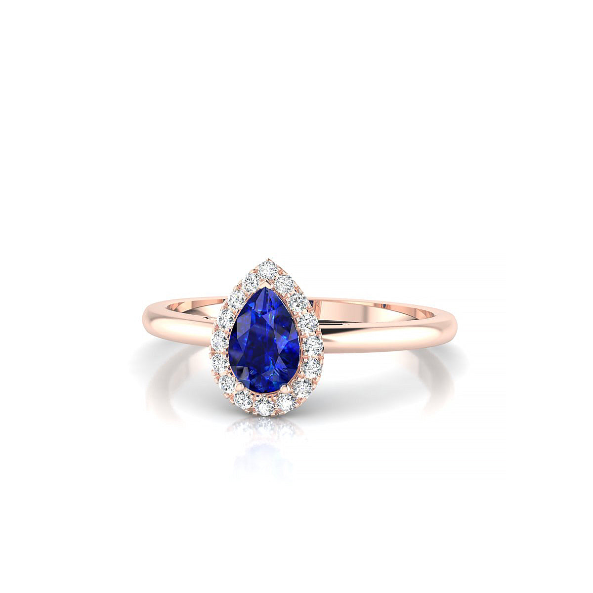 Solar | 18k Rose Gold 6 x 4 mm Pear Sapphire Ring