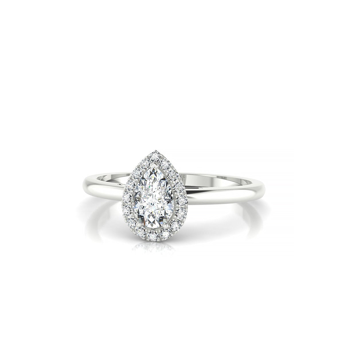 Solar | 18k White Gold 6 x 4 mm Pear Diamond Ring