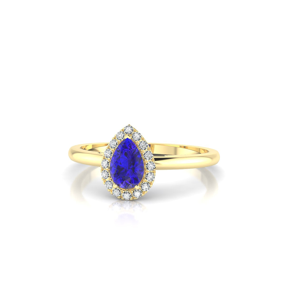Solar | 18k Yellow Gold 6 x 4 mm Pear Tanzanite Ring