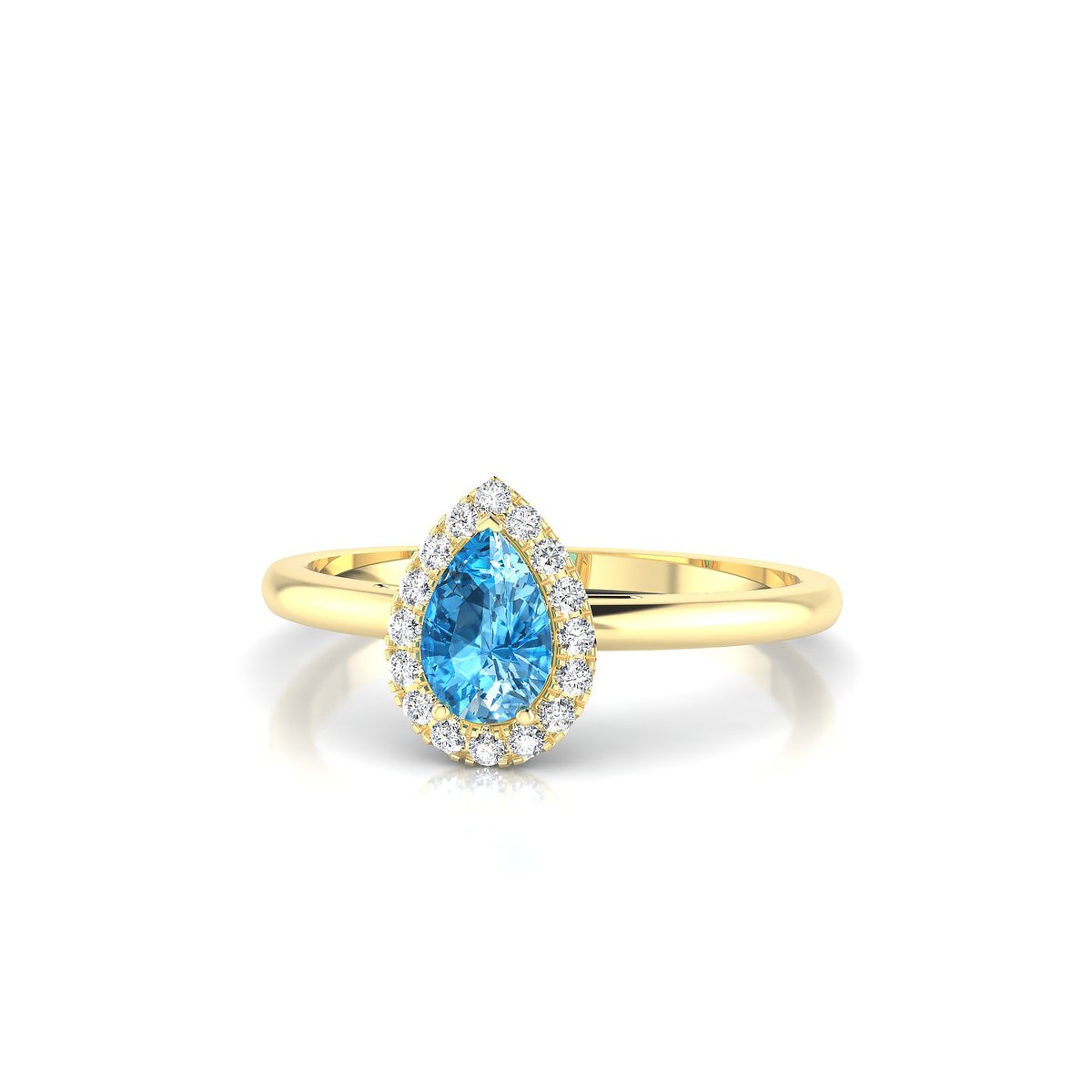 Solar | 18k Yellow Gold 6 x 4 mm Pear Topaz Ring