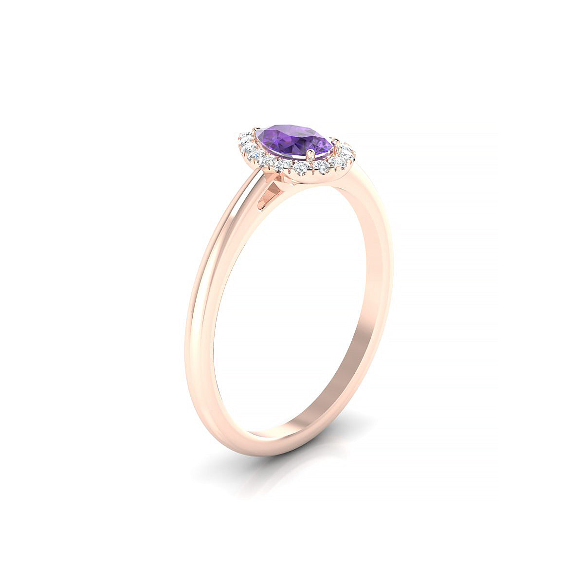 Solar | 18k Rose Gold 6 x 4 mm Pear Amethyst Ring