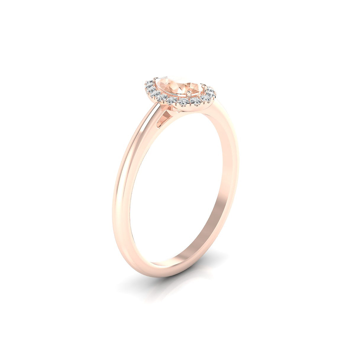 Solar | 18k Rose Gold 6 x 4 mm Pear Morganite Ring