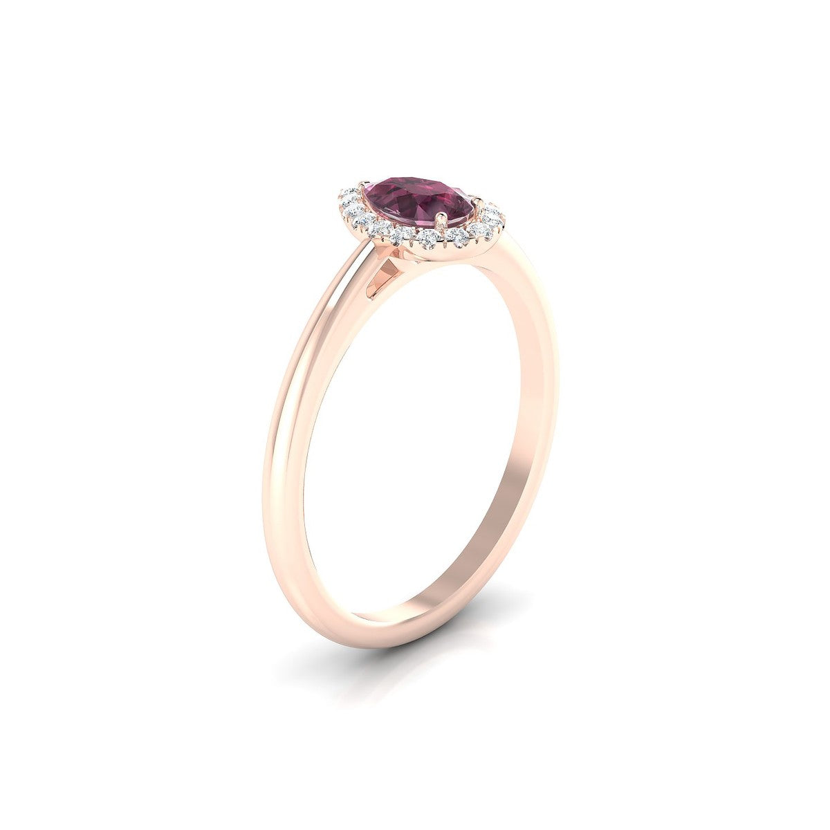 Solar | 18k Rose Gold 6 x 4 mm Pear Rhodolite Ring