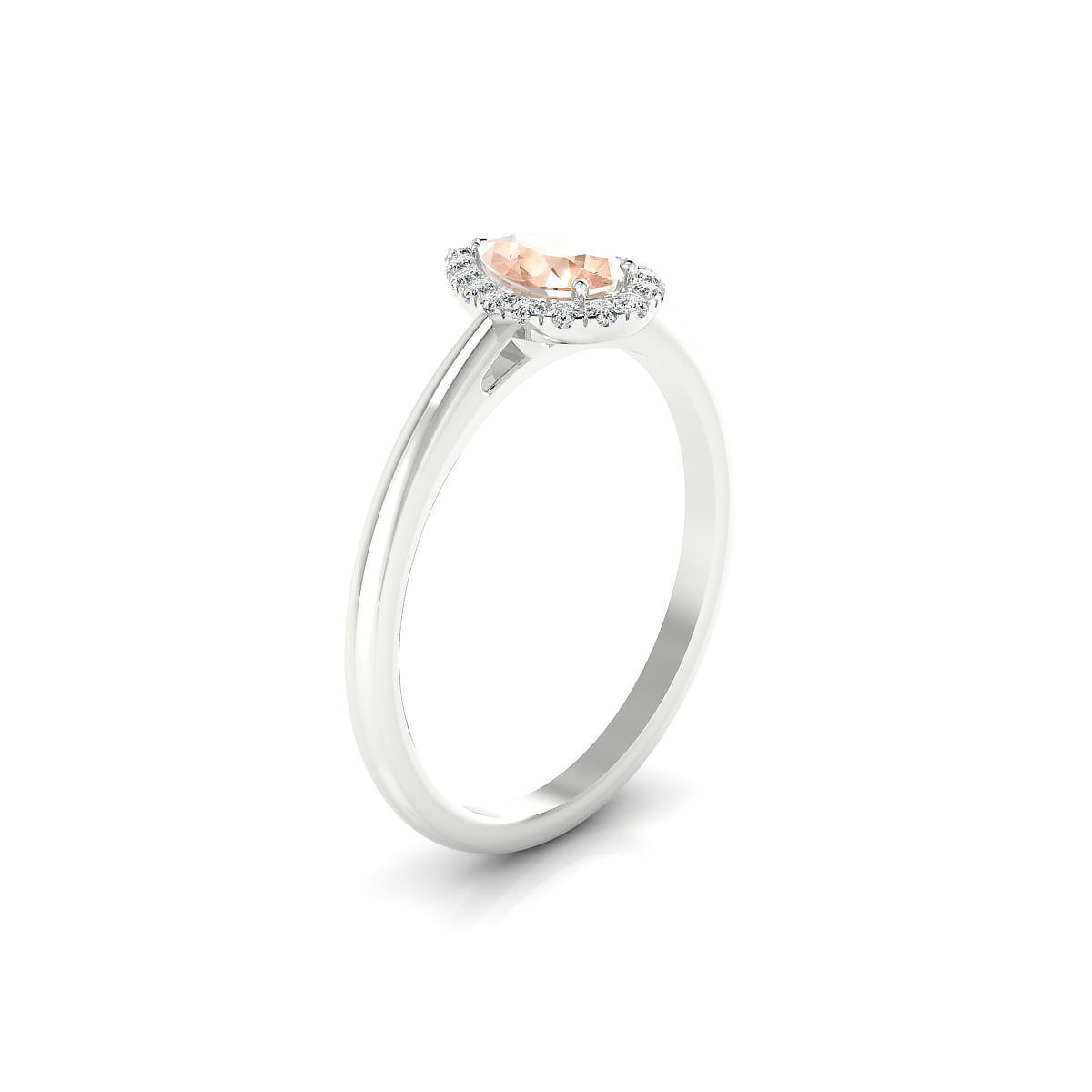 Solar | 18k White Gold 6 x 4 mm Pear Morganite Ring