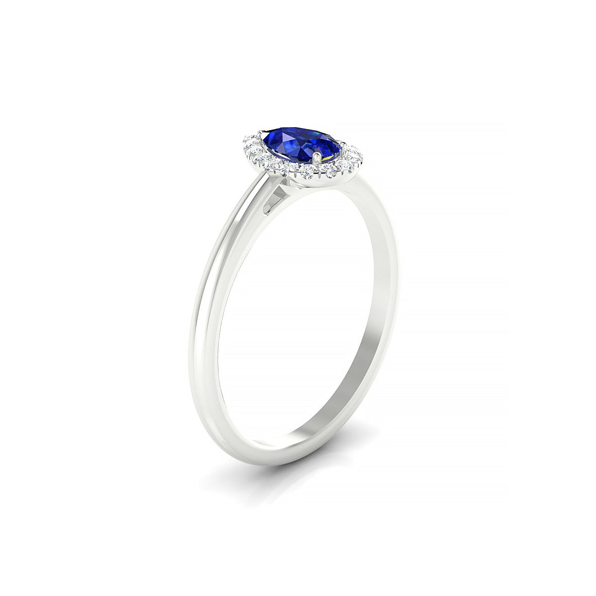 Solar | 18k White Gold 6 x 4 mm Pear Sapphire Ring