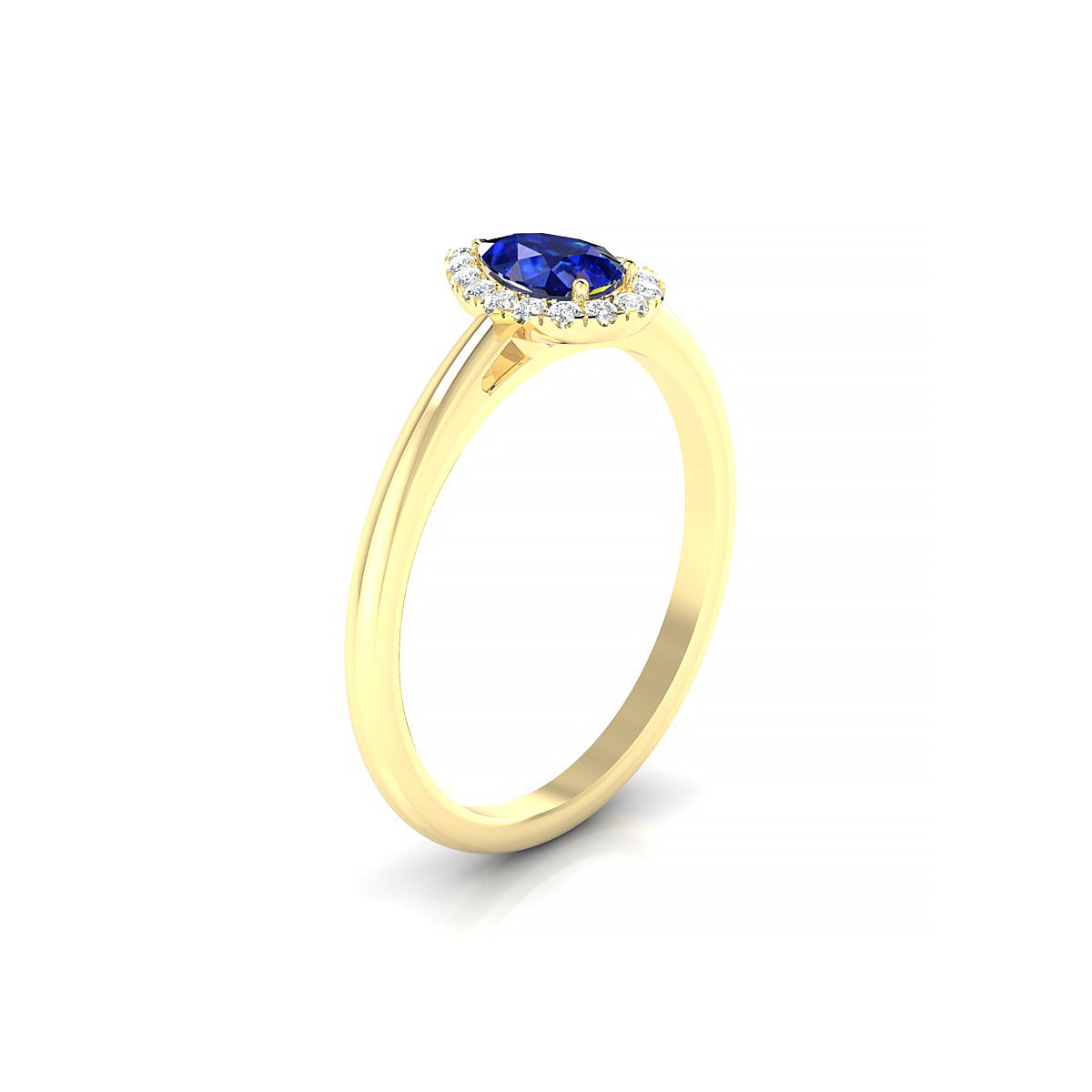 Solar | 18k Yellow Gold 6 x 4 mm Pear Sapphire Ring