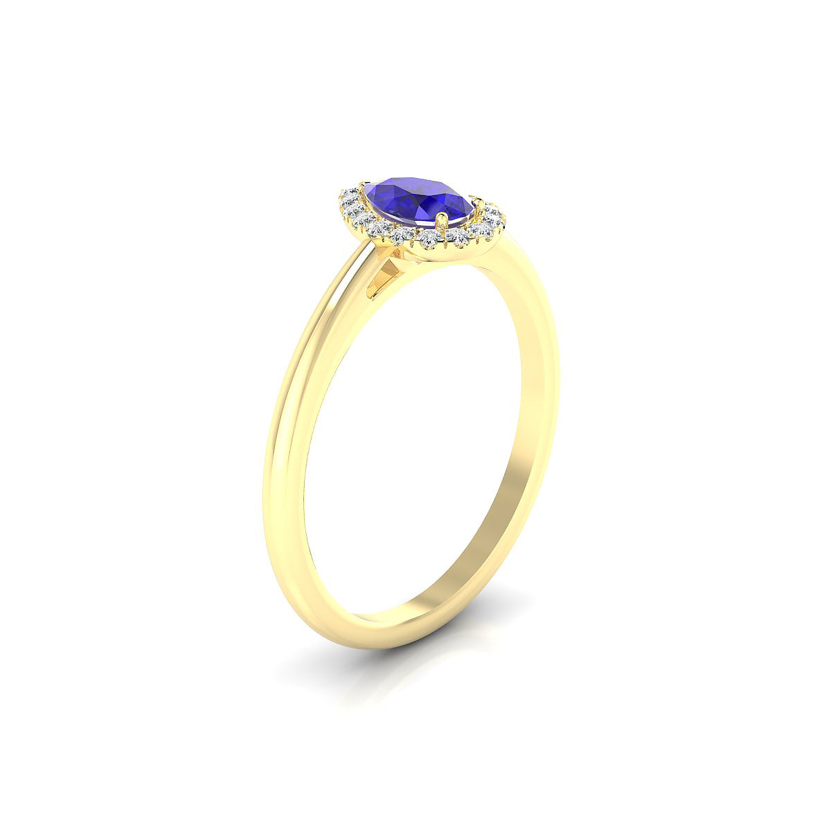 Solar | 18k Yellow Gold 6 x 4 mm Pear Tanzanite Ring