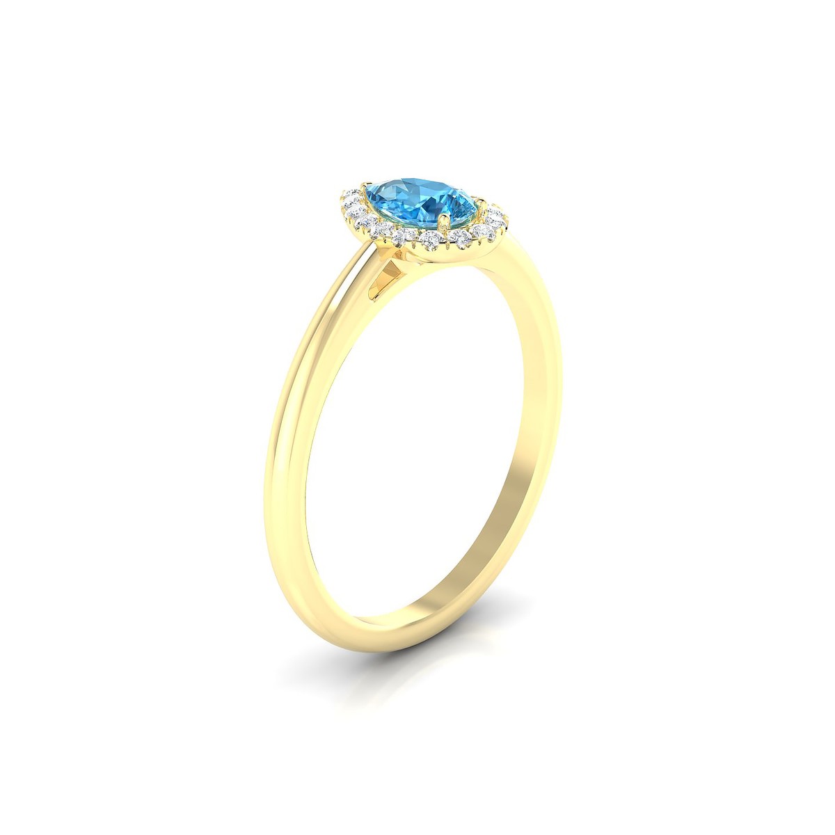 Solar | 18k Yellow Gold 6 x 4 mm Pear Topaz Ring