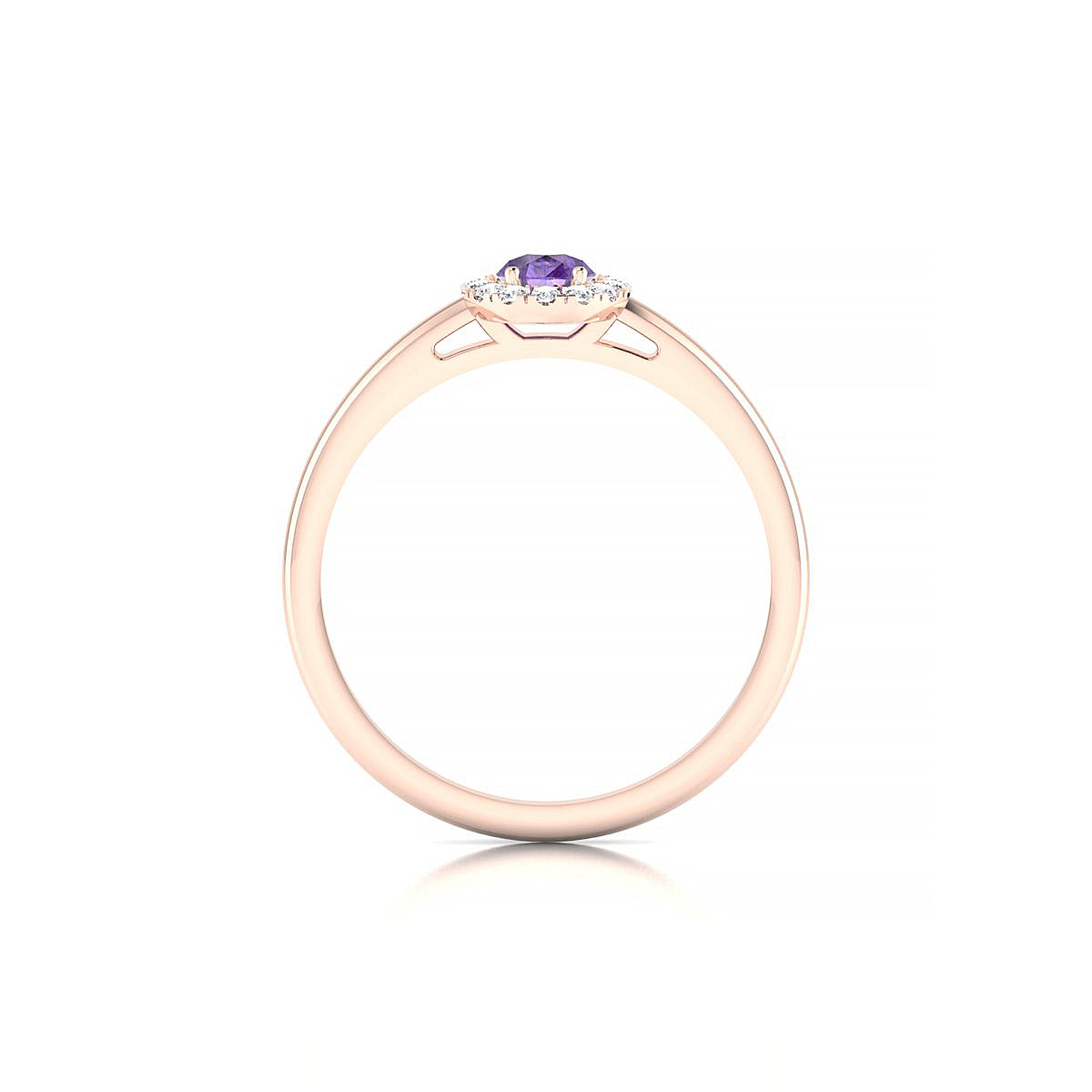 Solar | 18k Rose Gold 6 x 4 mm Pear Amethyst Ring