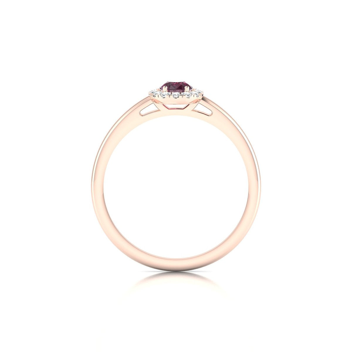 Solar | 18k Rose Gold 6 x 4 mm Pear Rhodolite Ring
