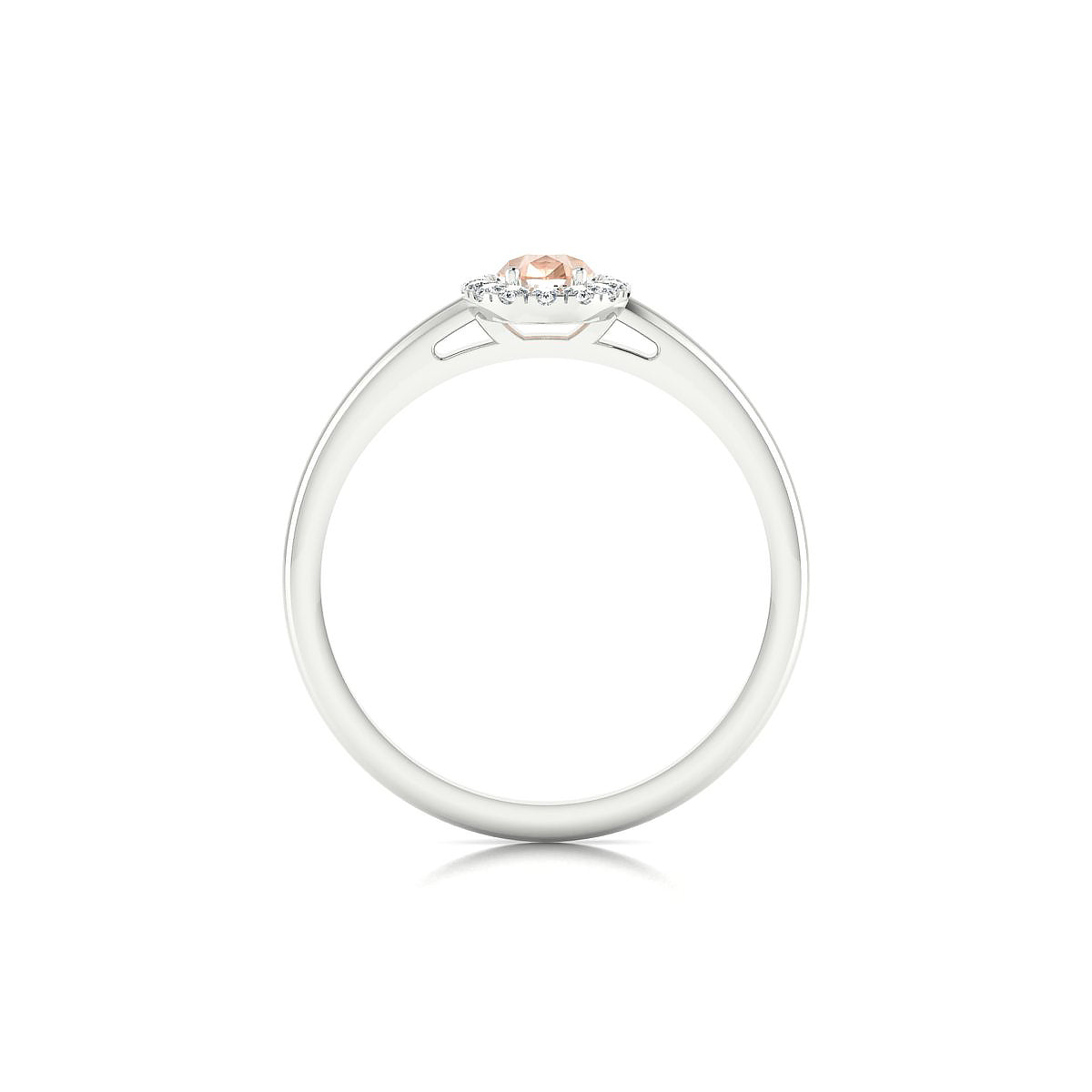 Solar | 18k White Gold 6 x 4 mm Pear Morganite Ring