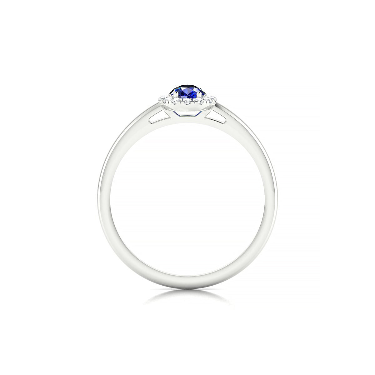 Solar | 18k White Gold 6 x 4 mm Pear Sapphire Ring