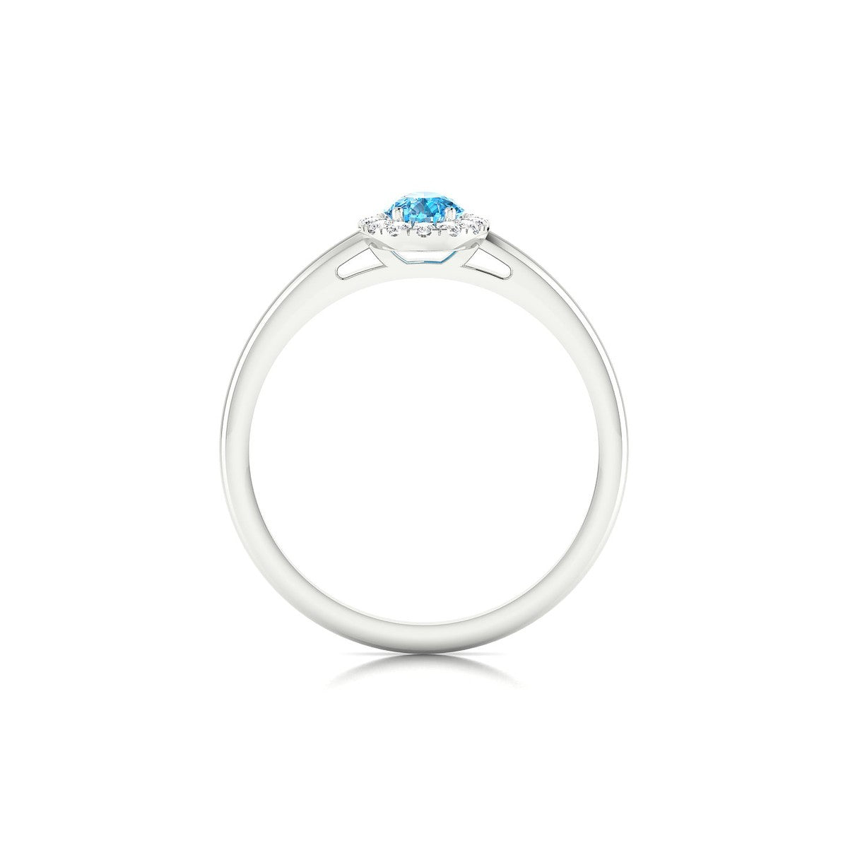 Solar | 18k White Gold 6 x 4 mm Pear Topaz Ring