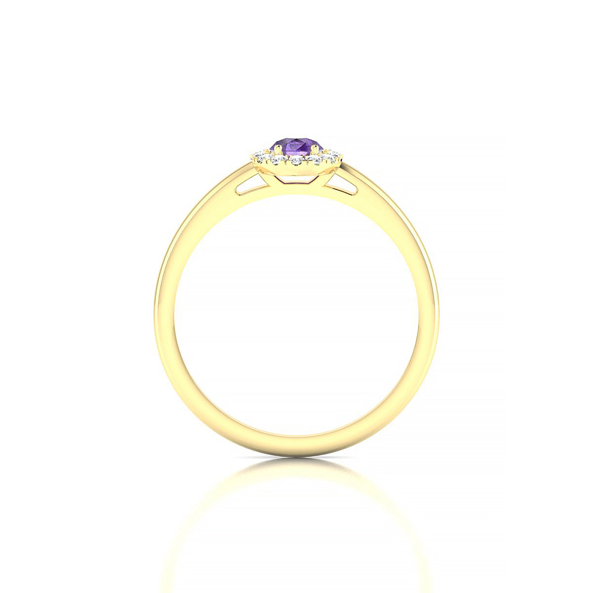 Solar | 18k Yellow Gold 6 x 4 mm Pear Amethyst Ring