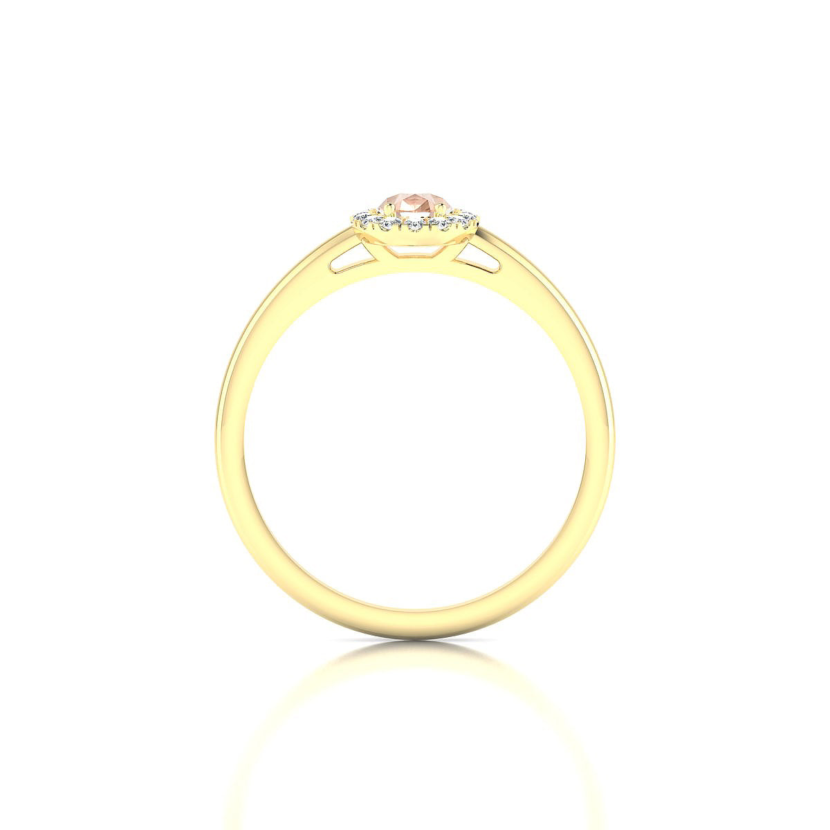Solar | 18k Yellow Gold 6 x 4 mm Pear Morganite Ring