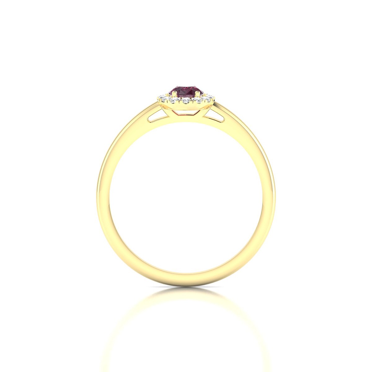 Solar | 18k Yellow Gold 6 x 4 mm Pear Rhodolite Ring