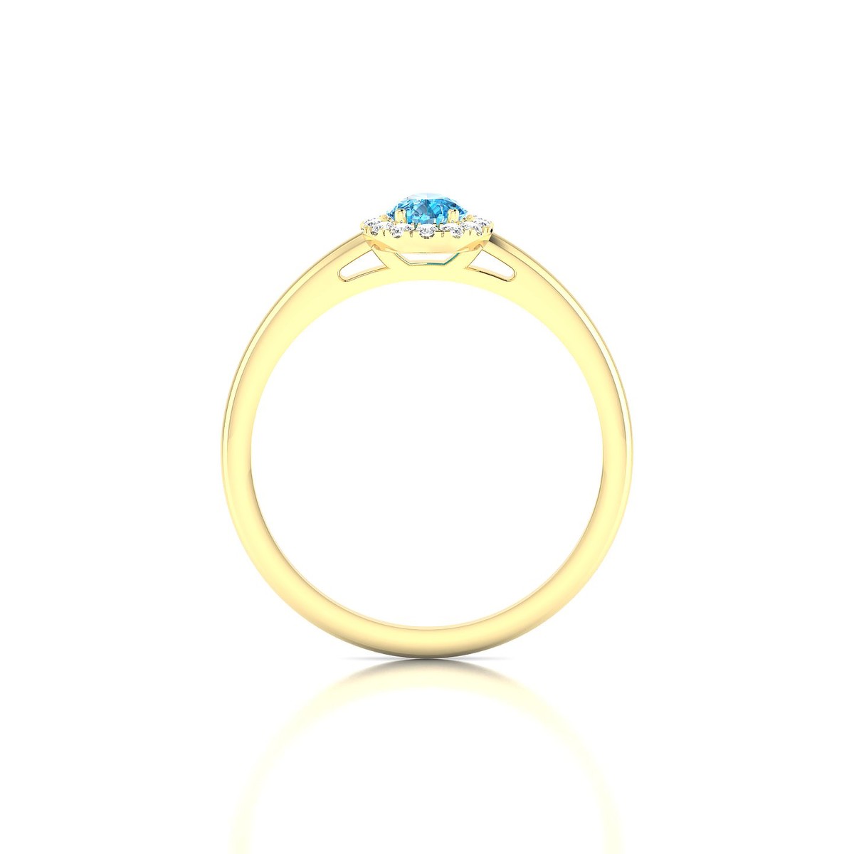 Solar | 18k Yellow Gold 6 x 4 mm Pear Topaz Ring