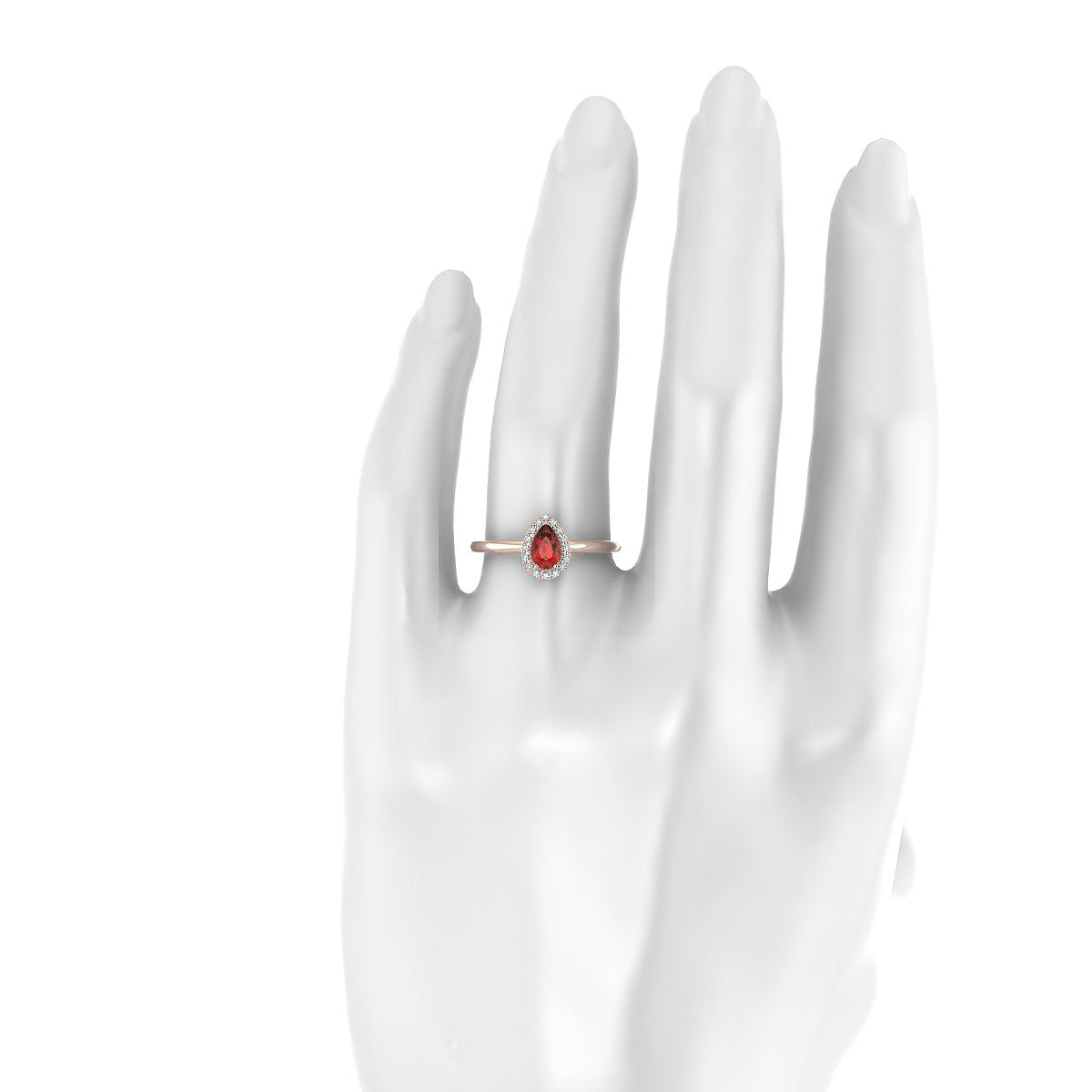 Solar | 18k Rose Gold 6 x 4 mm Pear Garnet Ring