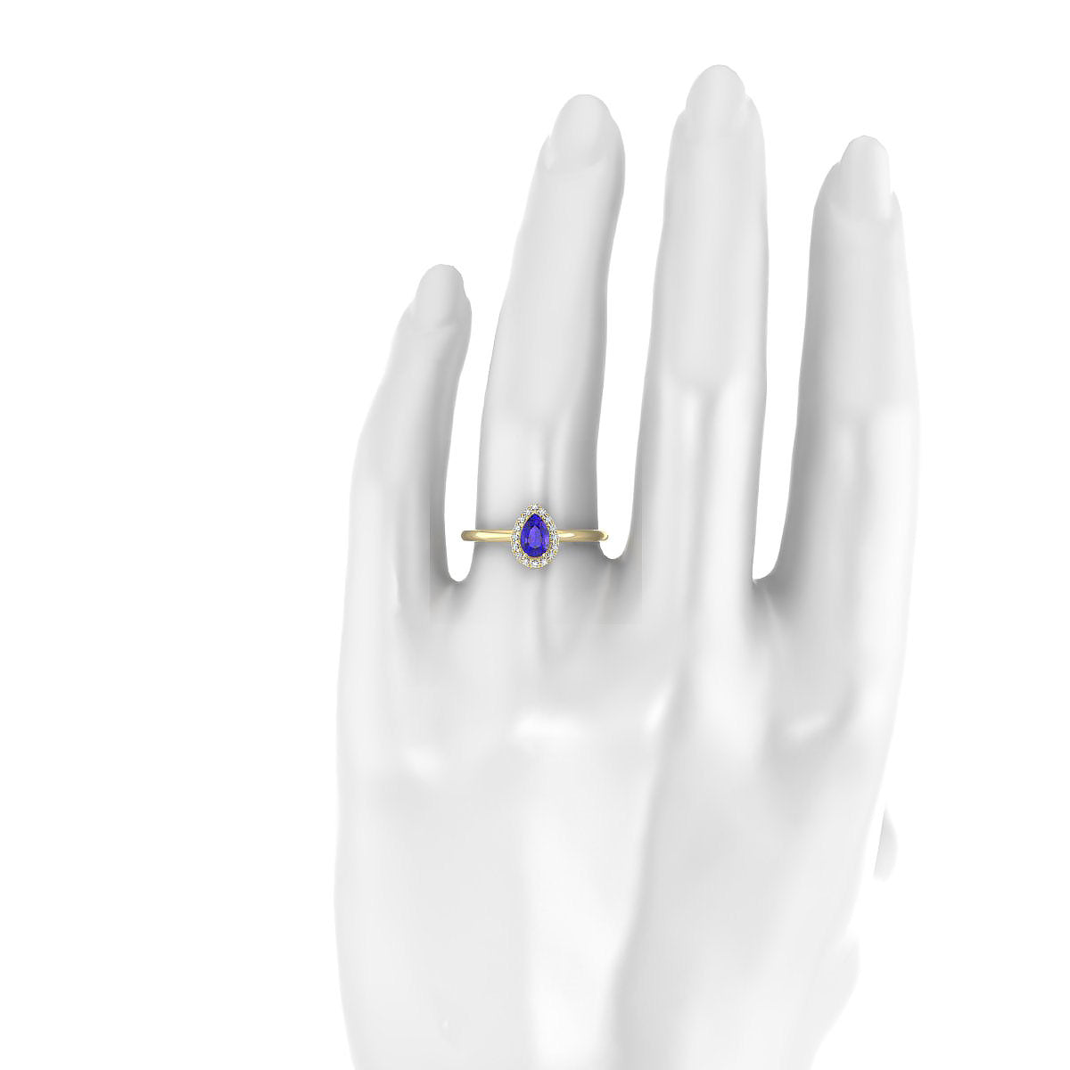 Solar | 18k Yellow Gold 6 x 4 mm Pear Tanzanite Ring