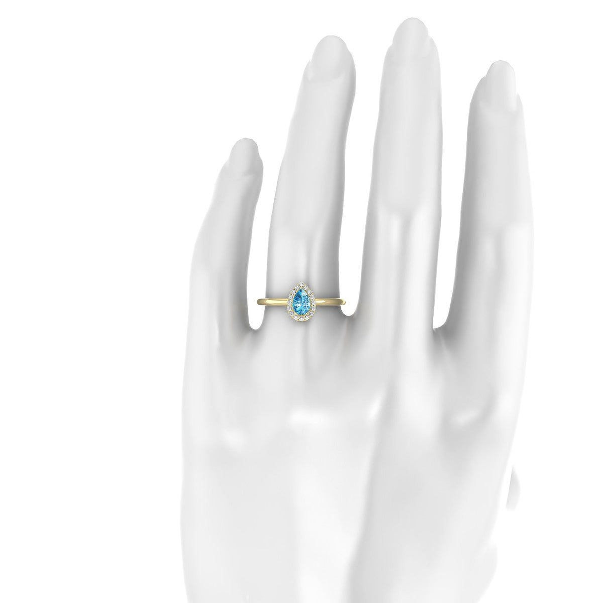 Solar | 18k Yellow Gold 6 x 4 mm Pear Topaz Ring