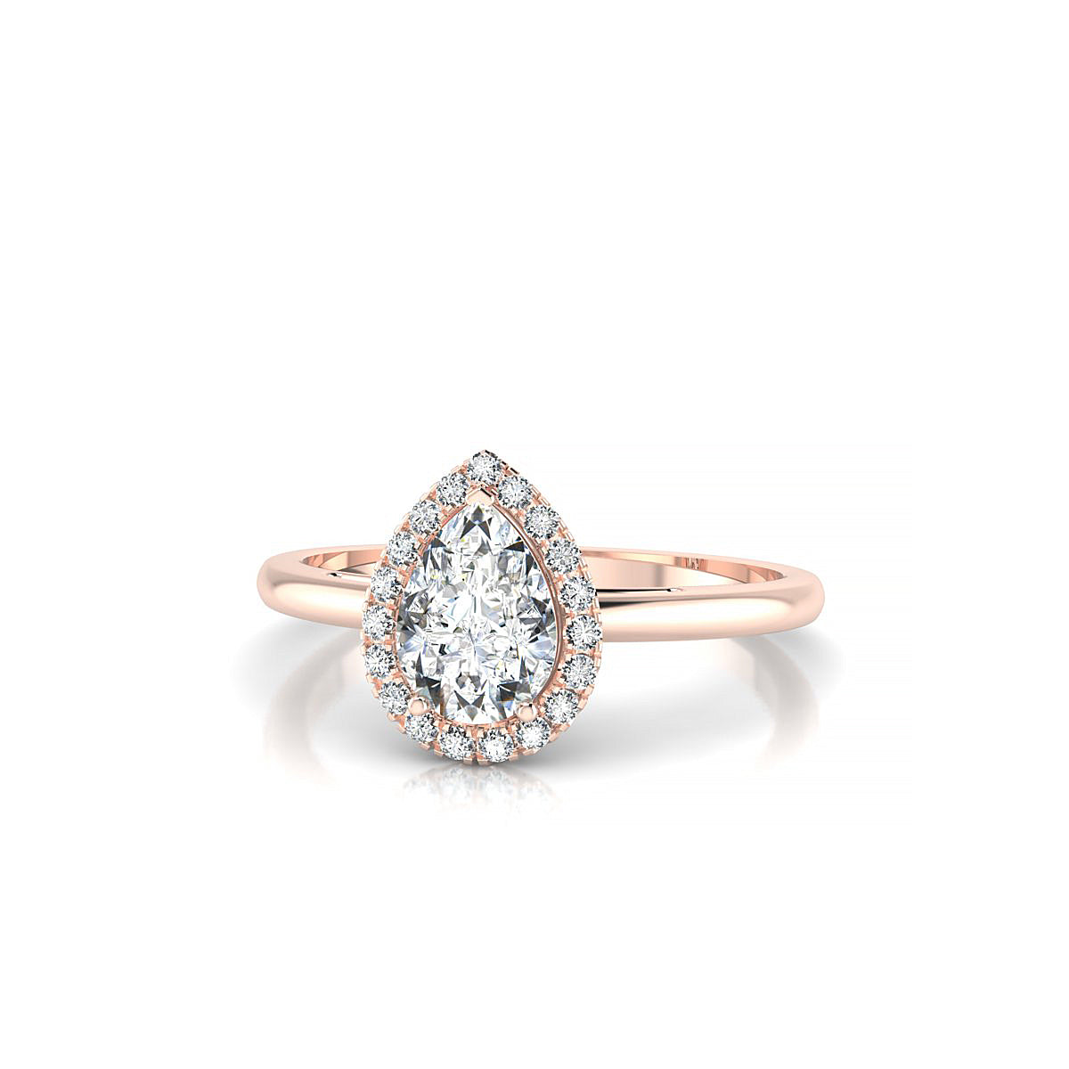 Solar | 18k Rose Gold 7 x 5 mm Pear Diamond Ring
