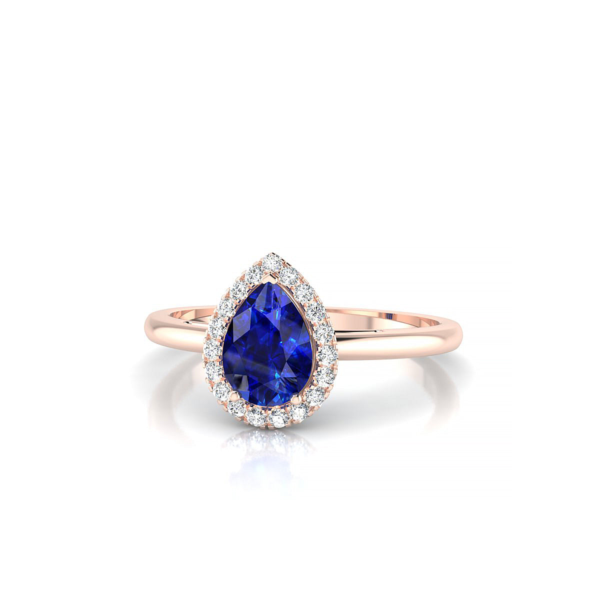 Solar | 18k Rose Gold 7 x 5 mm Pear Sapphire Ring