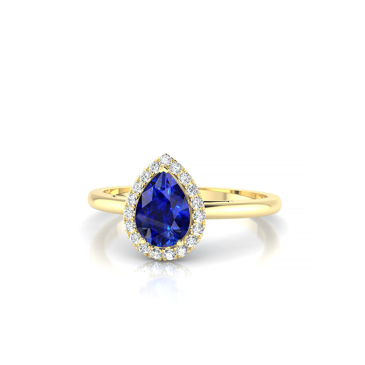 Solar | 18k Yellow Gold 7 x 5 mm Pear Sapphire Ring