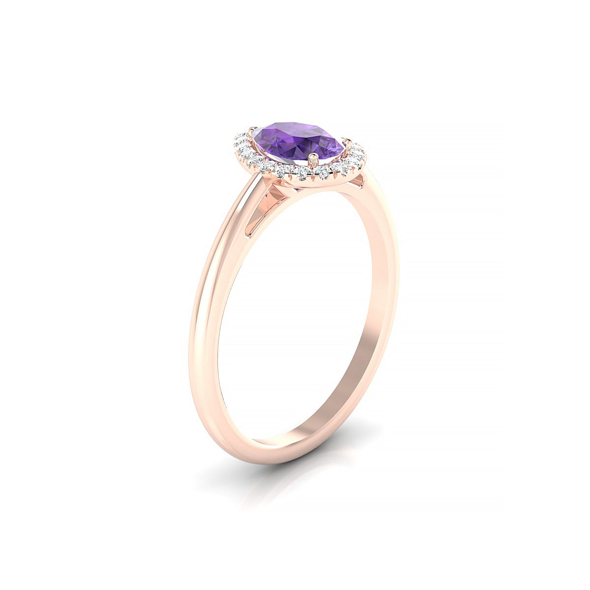 Solar | 18k Rose Gold 7 x 5 mm Pear Amethyst Ring