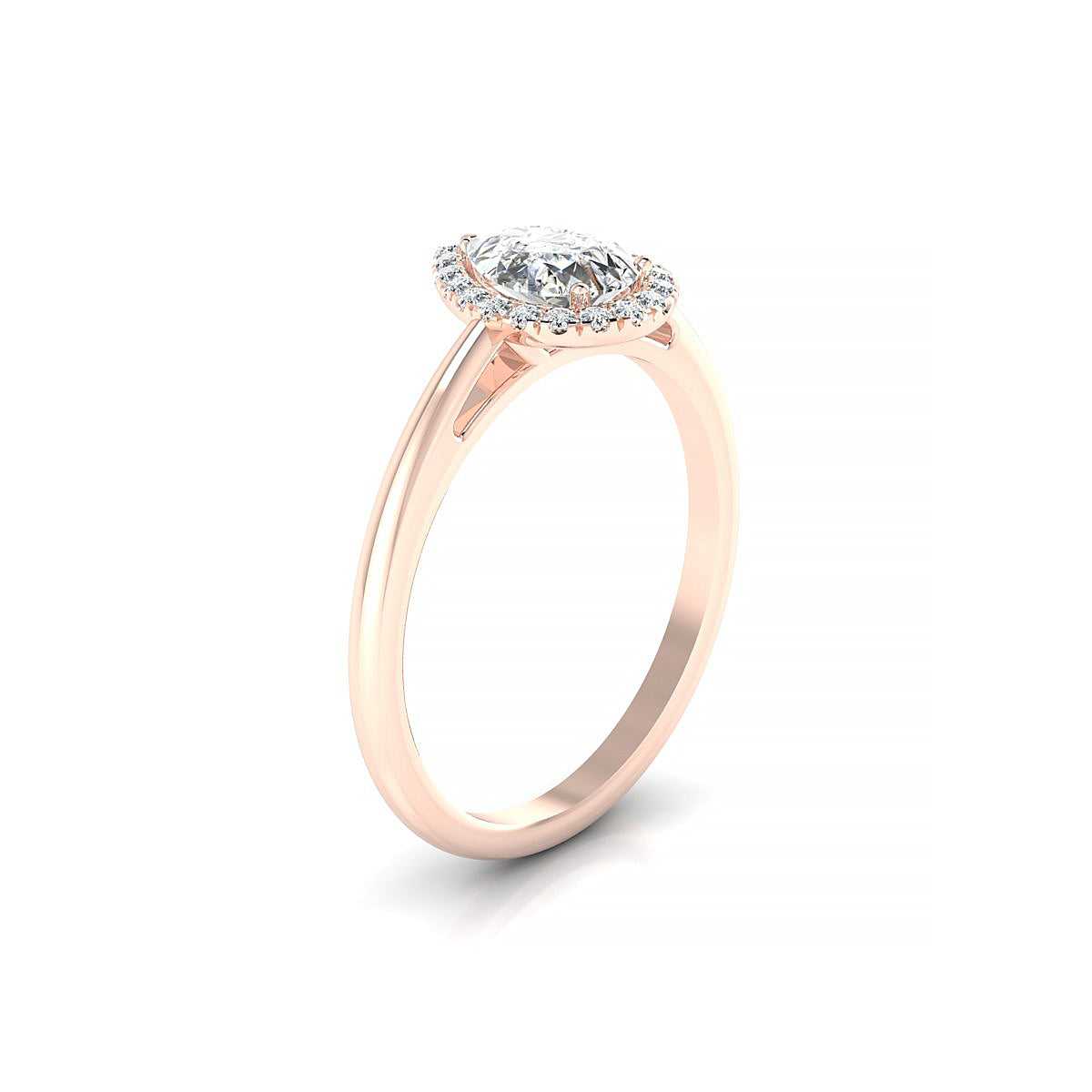 Solar | 18k Rose Gold 7 x 5 mm Pear Diamond Ring
