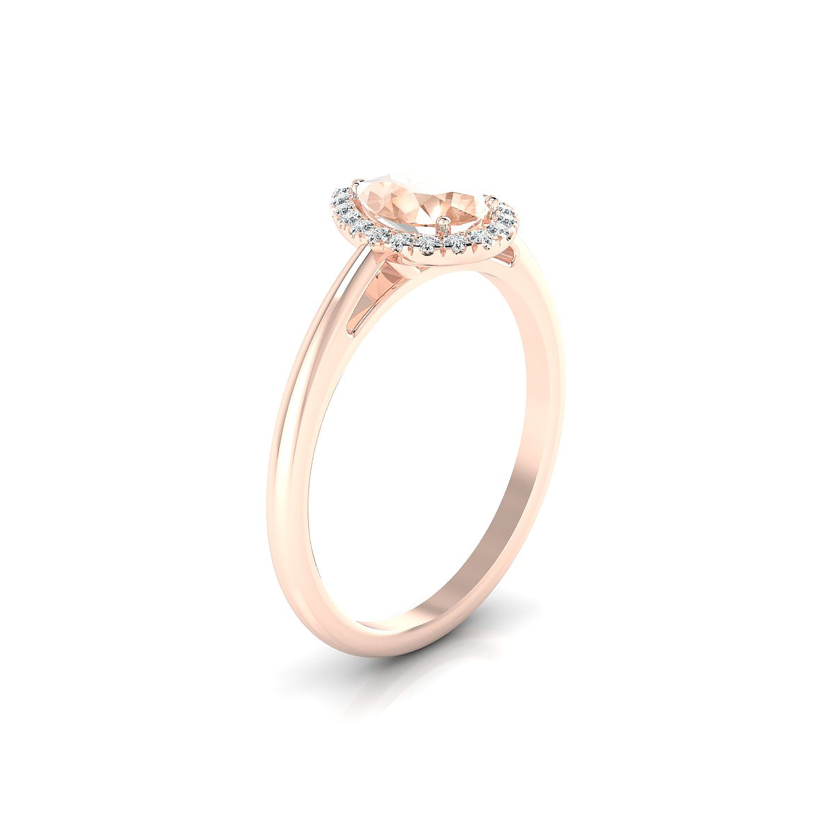 Solar | 18k Rose Gold 7 x 5 mm Pear Morganite Ring