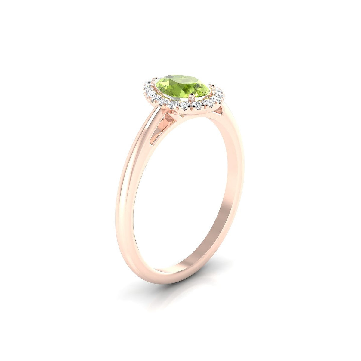 Solar | 18k Rose Gold 7 x 5 mm Pear Peridot Ring