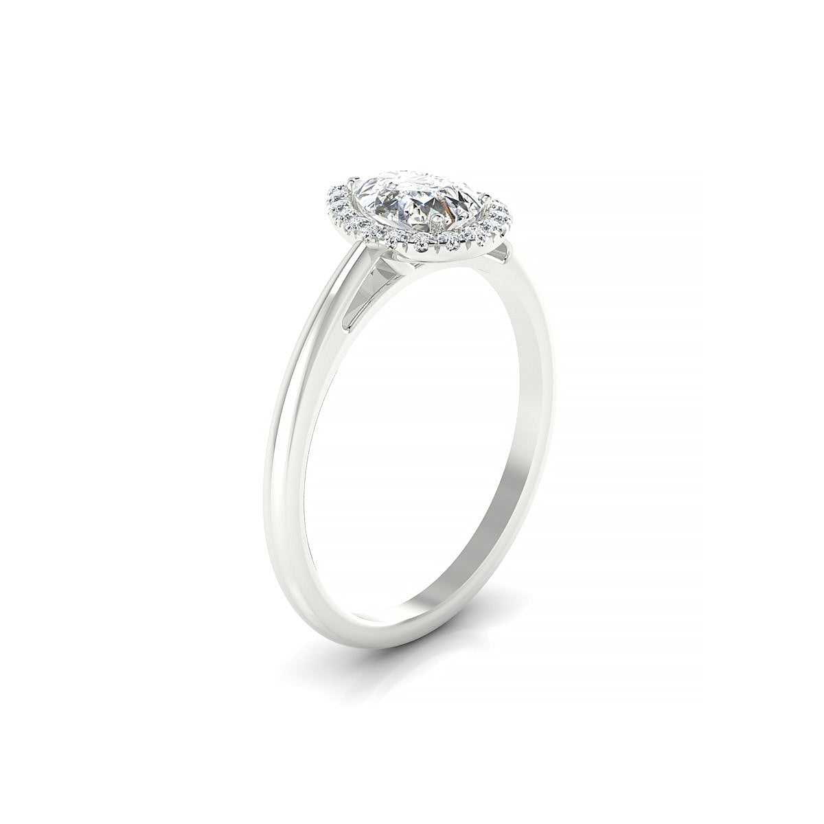 Solar | 18k White Gold 7 x 5 mm Pear Diamond Ring
