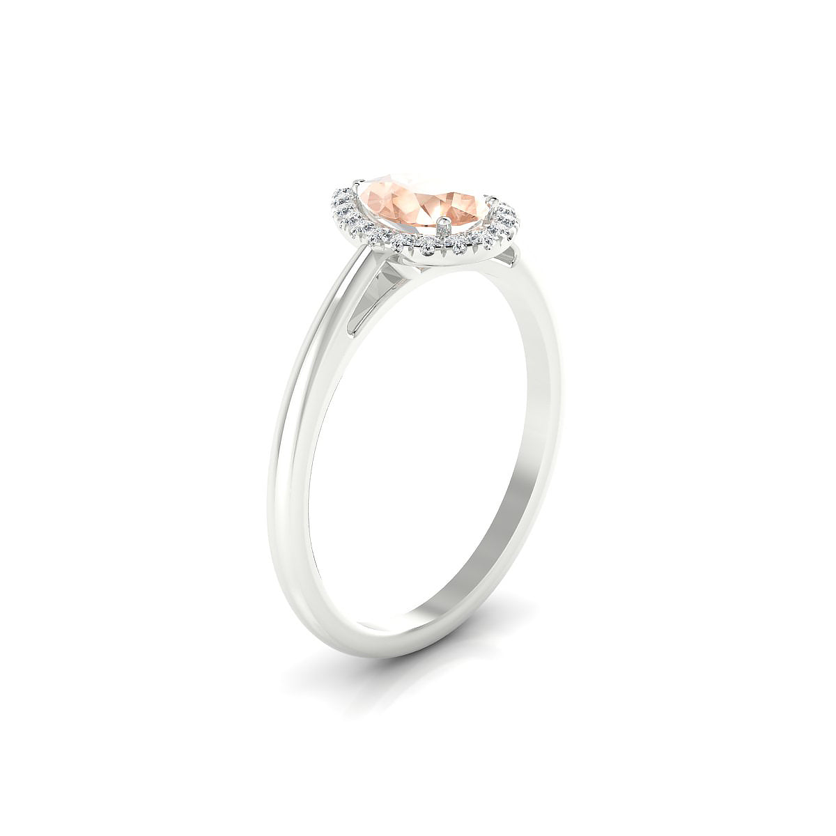 Solar | 18k White Gold 7 x 5 mm Pear Morganite Ring