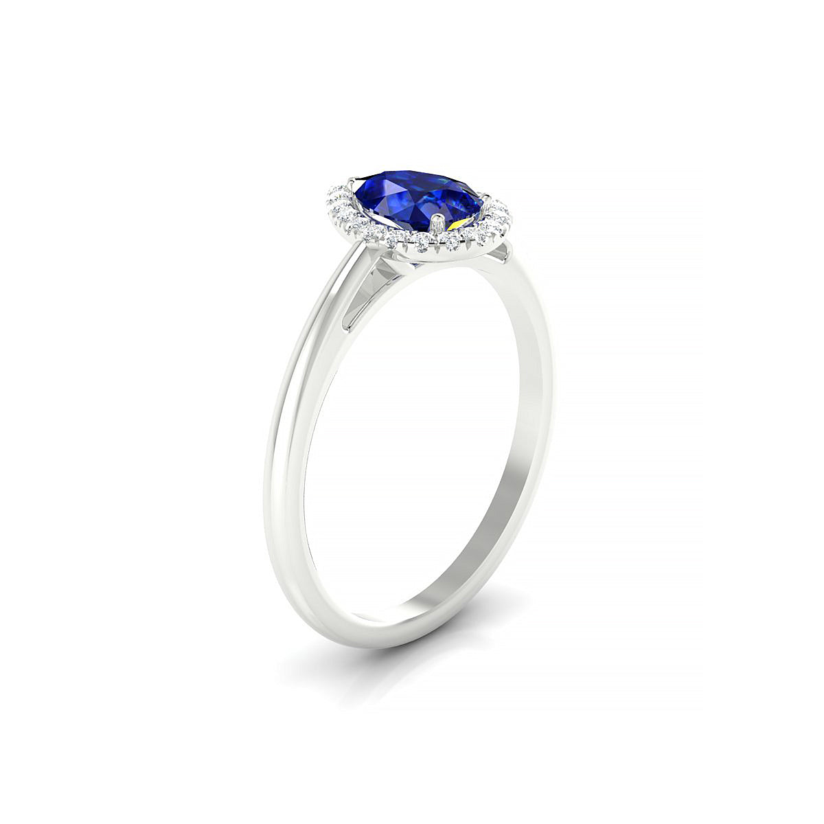 Solar | 18k White Gold 7 x 5 mm Pear Sapphire Ring