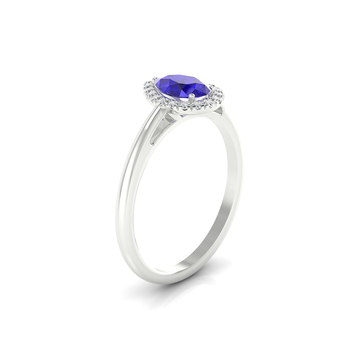 Solar | 18k White Gold 7 x 5 mm Pear Tanzanite Ring