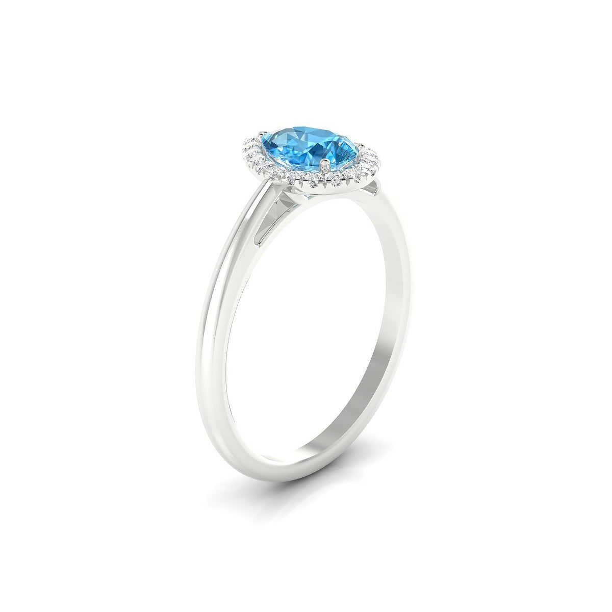 Solar | 18k White Gold 7 x 5 mm Pear Topaz Ring