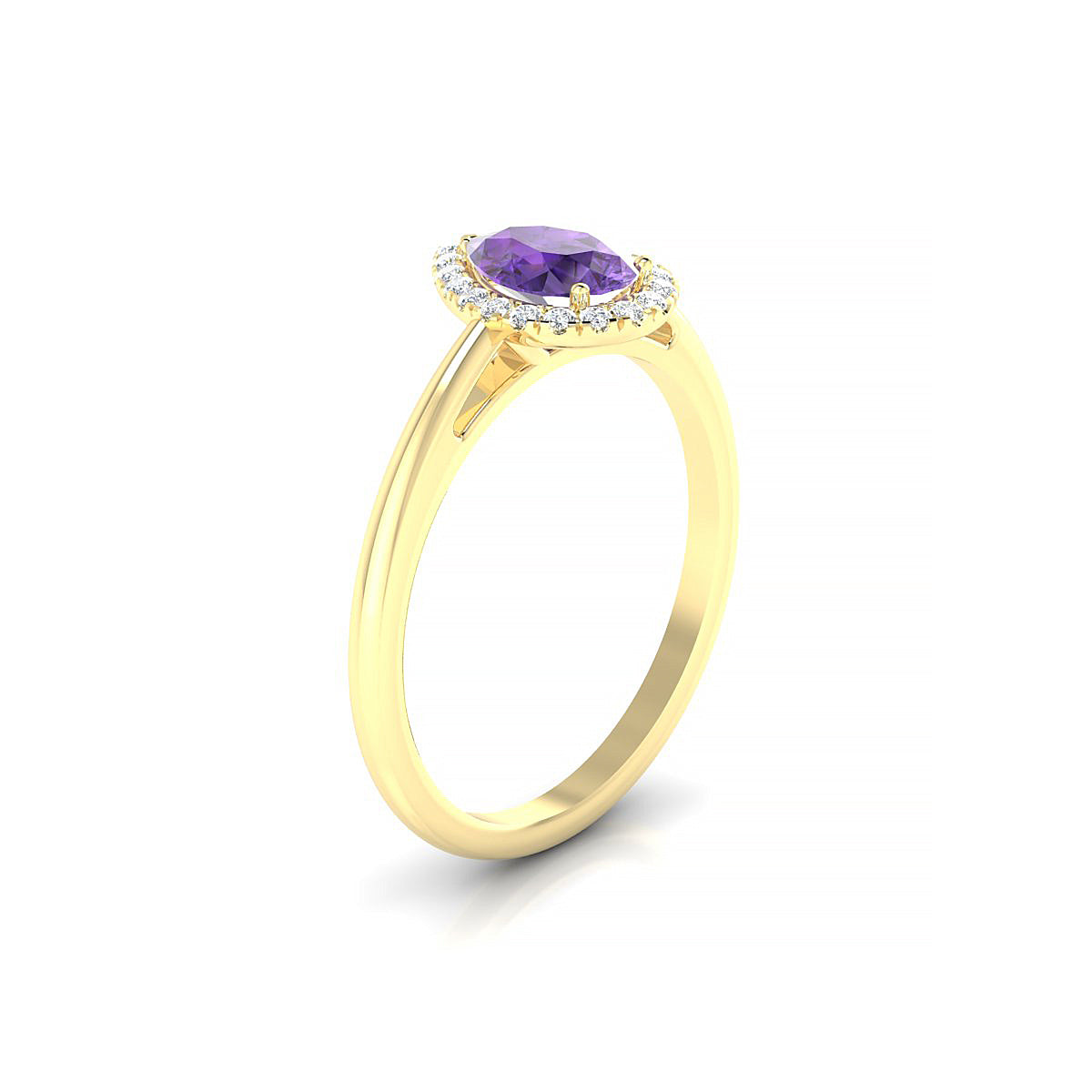 Solar | 18k Yellow Gold 7 x 5 mm Pear Amethyst Ring